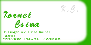 kornel csima business card