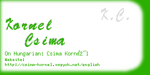 kornel csima business card